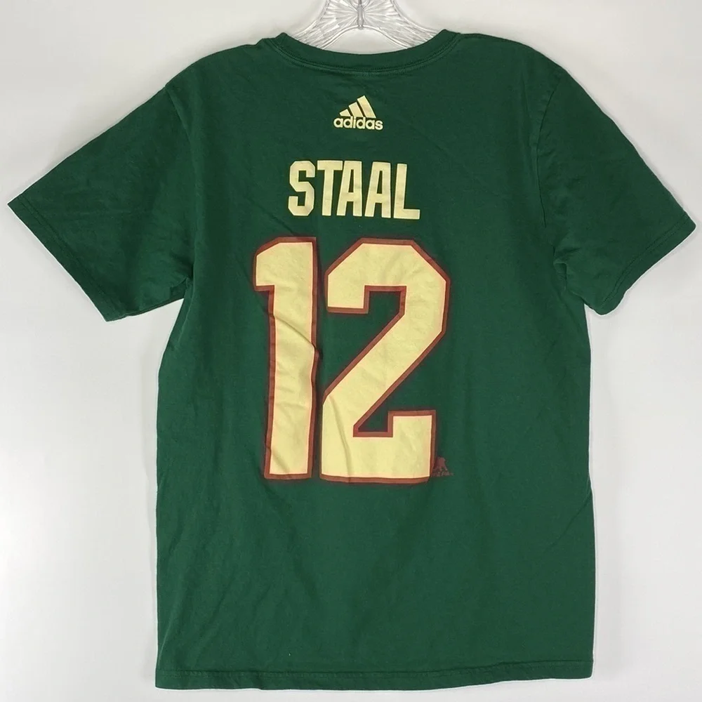 Adidas Minnesota Wild Staal #12 Green Tshirt Size Medium